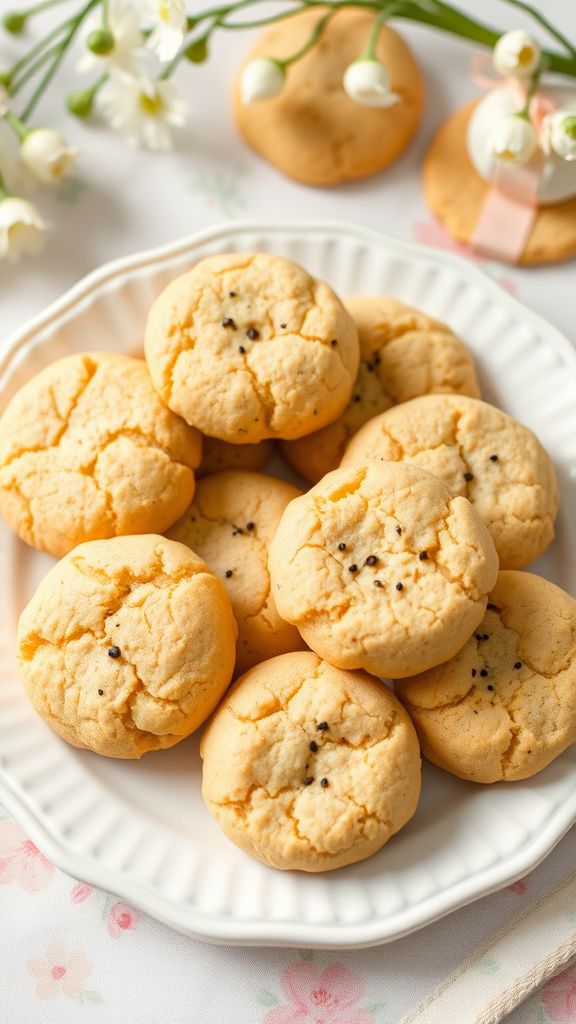 Vanilla Poppy Seed Butter Cookies  