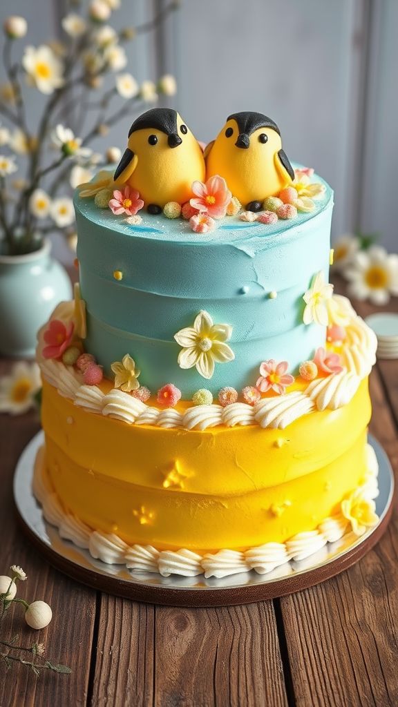 Whimsical Chickadee Cake  