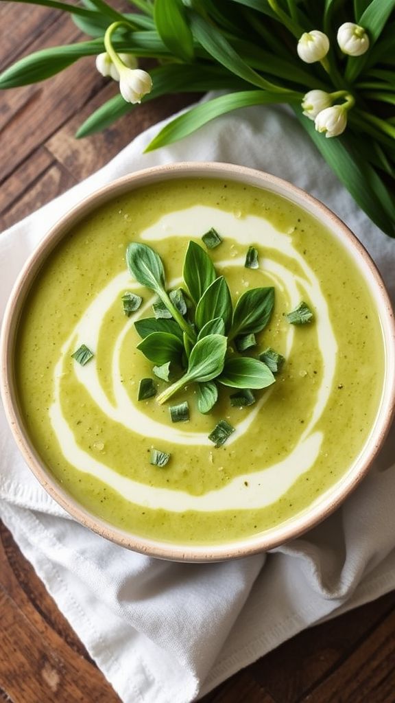 Wild Garlic and Potato Soup  