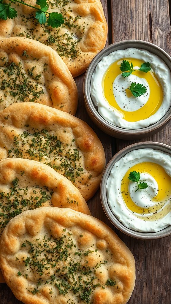 Zaatar Flatbreads with Labneh  