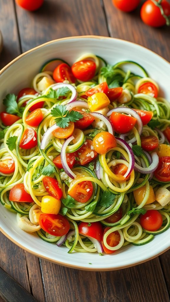 Zucchini Noodle Salad with Lemon Vinaigrette 