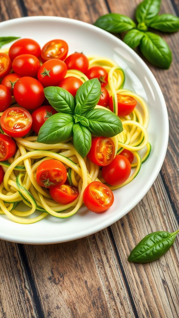 Zucchini Noodles with Cherry Tomatoes