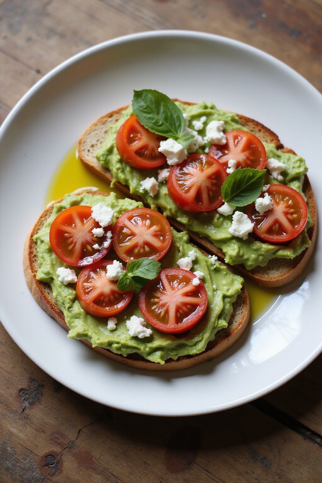 Avocado Toast with Cherry Tomatoes and Feta  