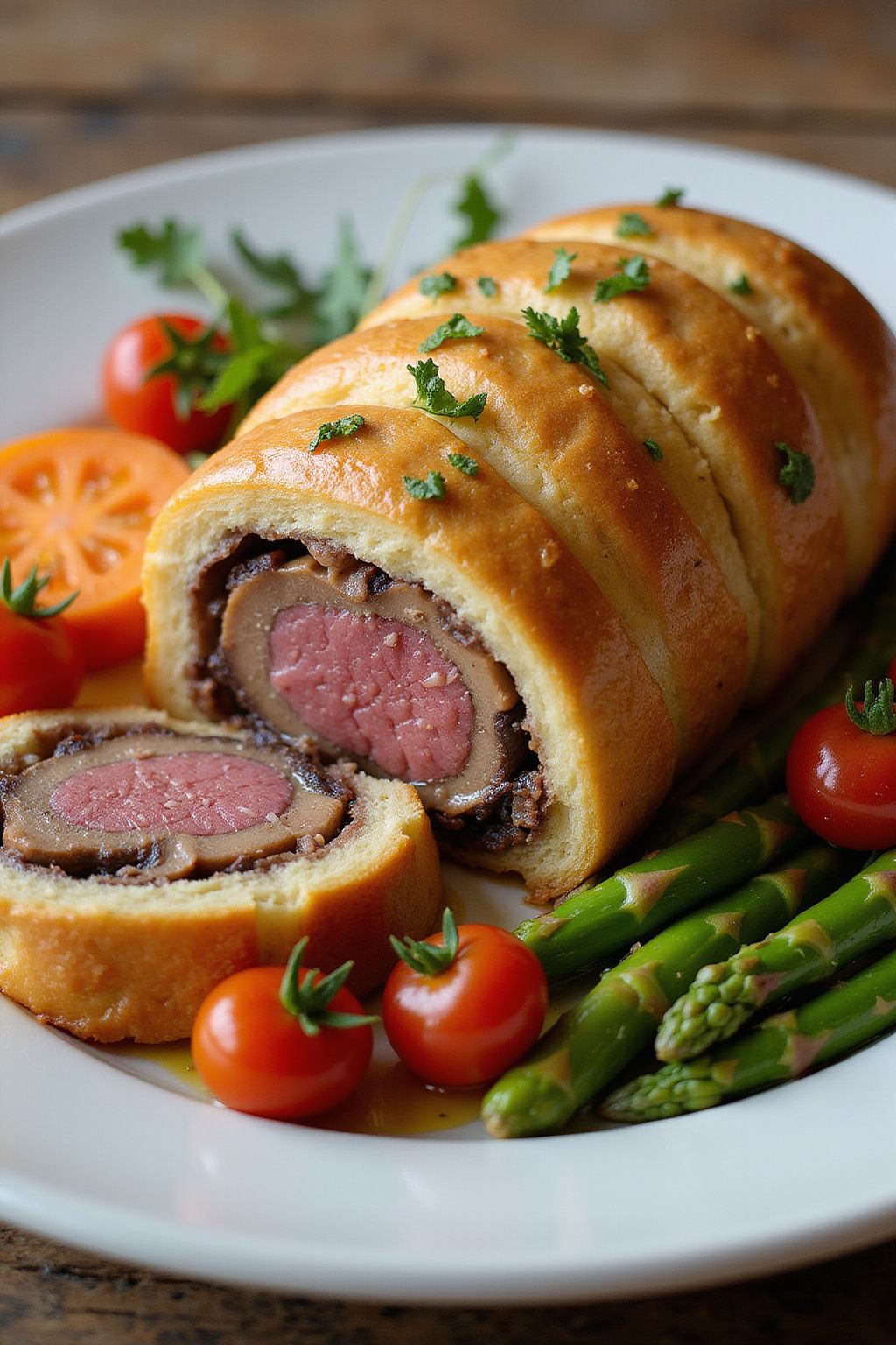 Beef Wellington with Seasonal Vegetables 