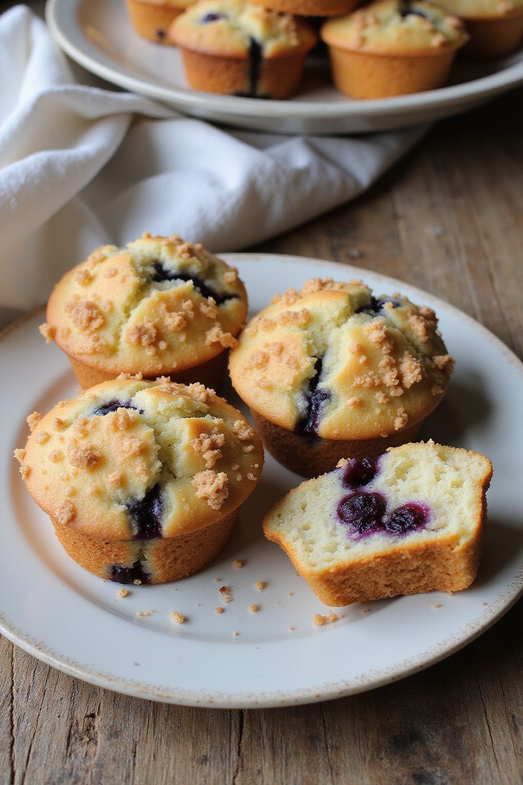 Blueberry Muffins with a Streusel Topping