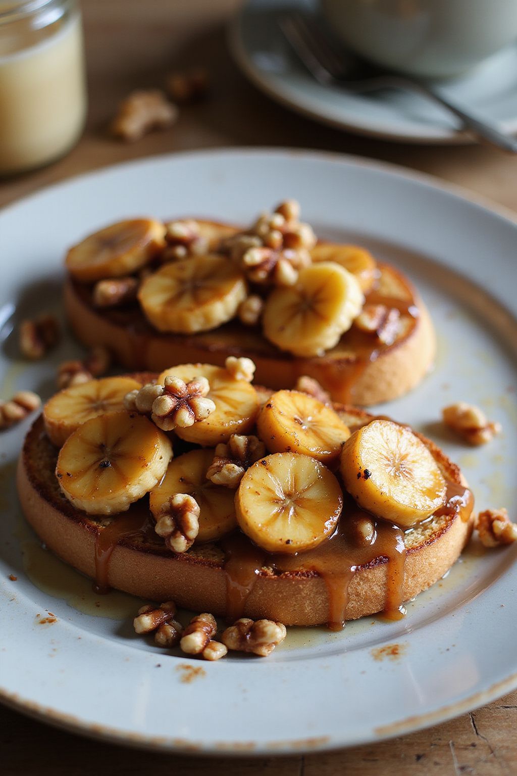 Caramelized Banana and Walnut Toast