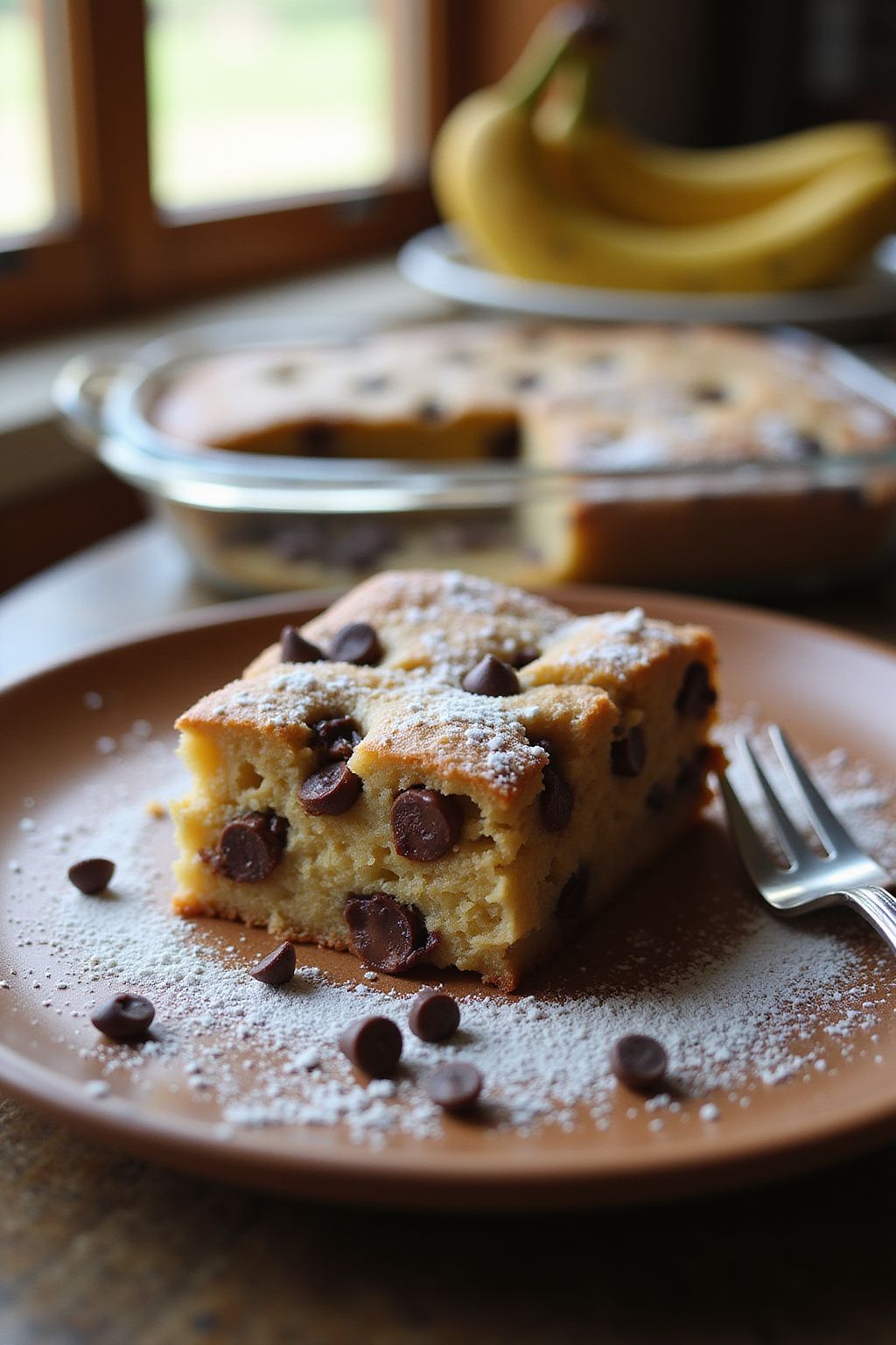 Chocolate Chip Banana Bread Pudding  