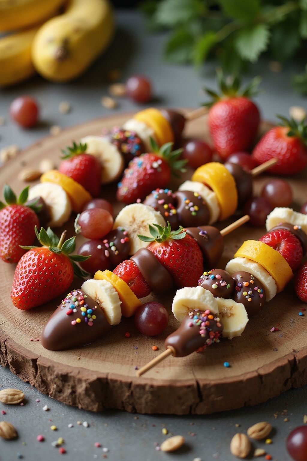 Chocolate-Covered Fruit Skewers  