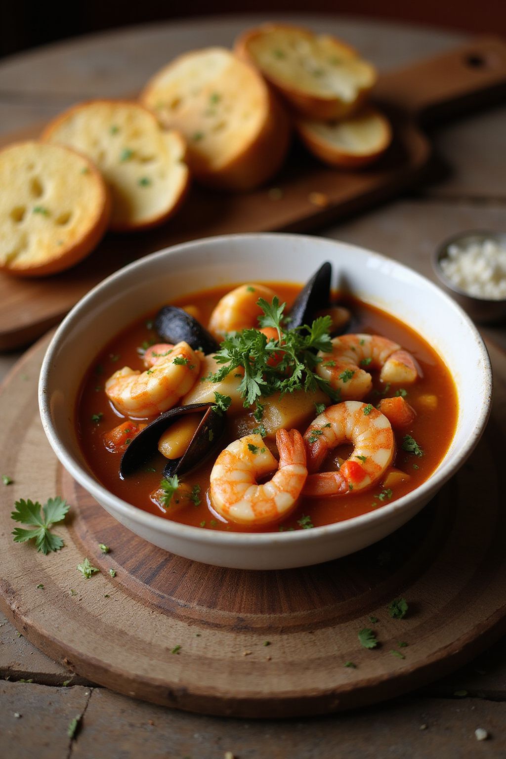 Classic Bouillabaisse with Garlic Bread