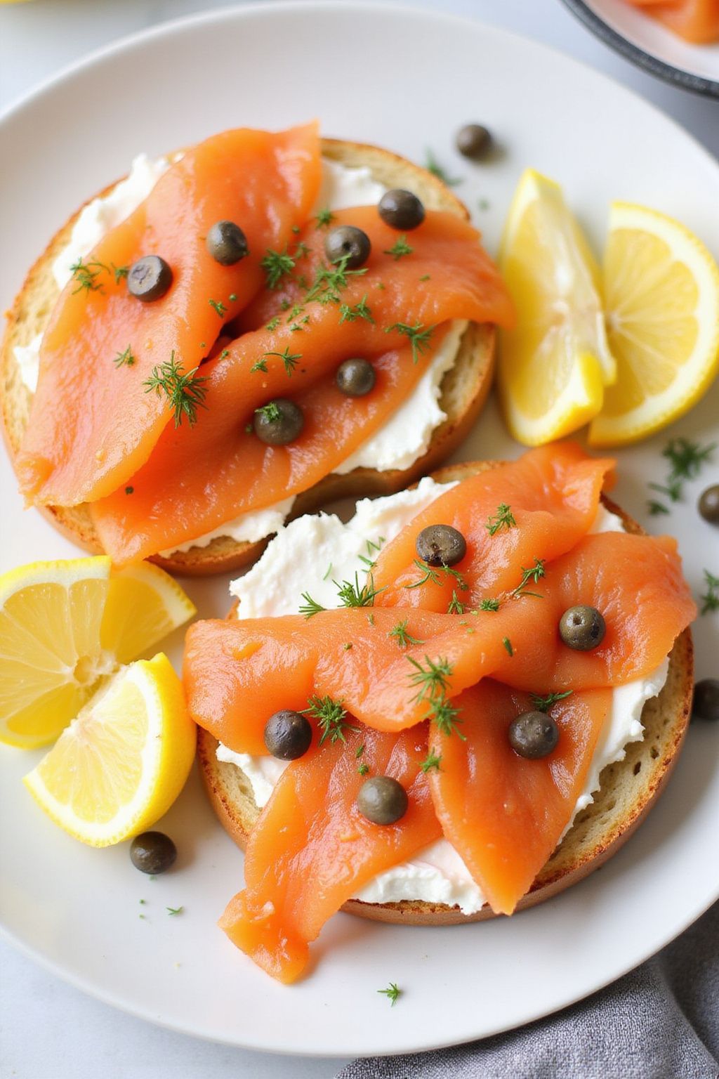 Cream Cheese and Smoked Salmon Bagels