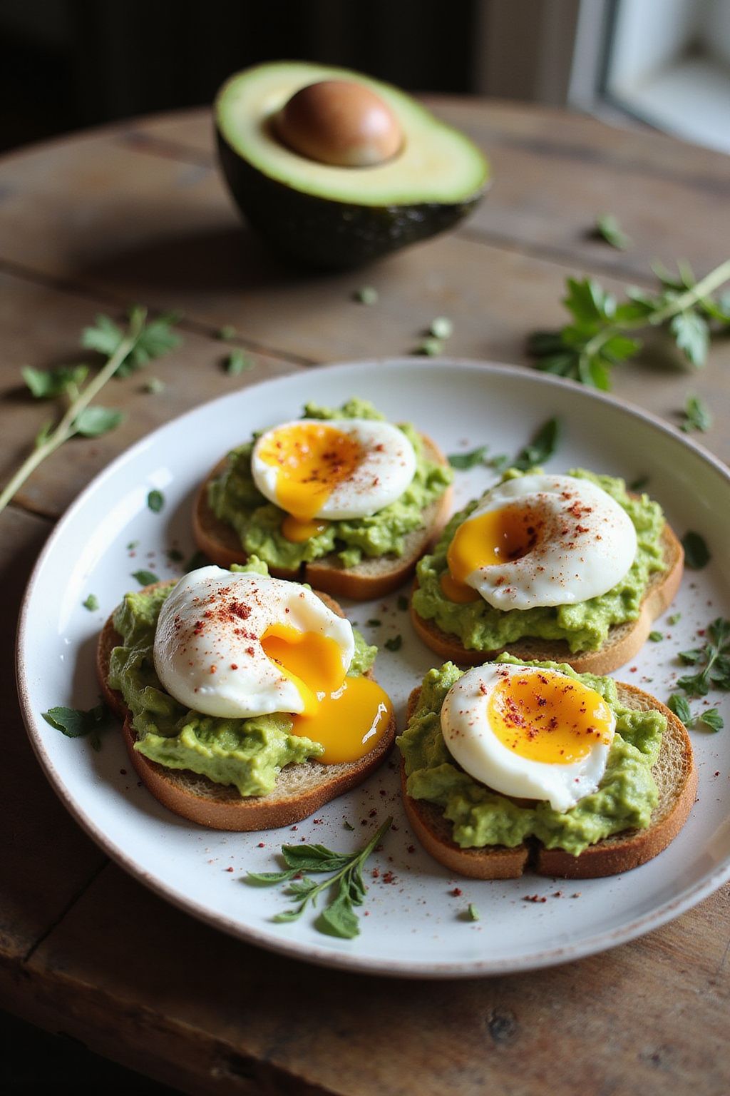 Creamy Avocado Toast with Poached Egg  