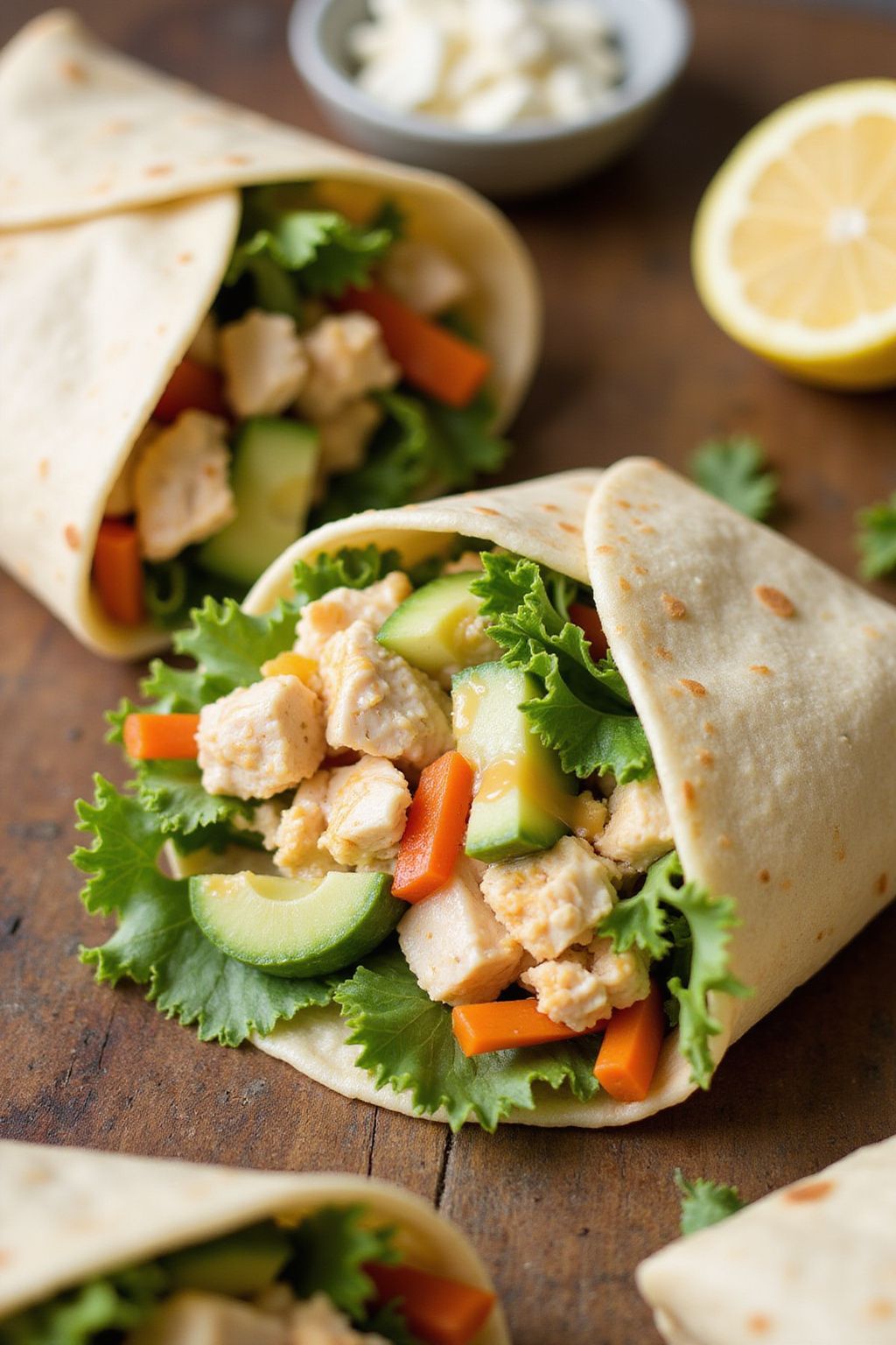 Dijon and Honey Spring Chicken Wraps