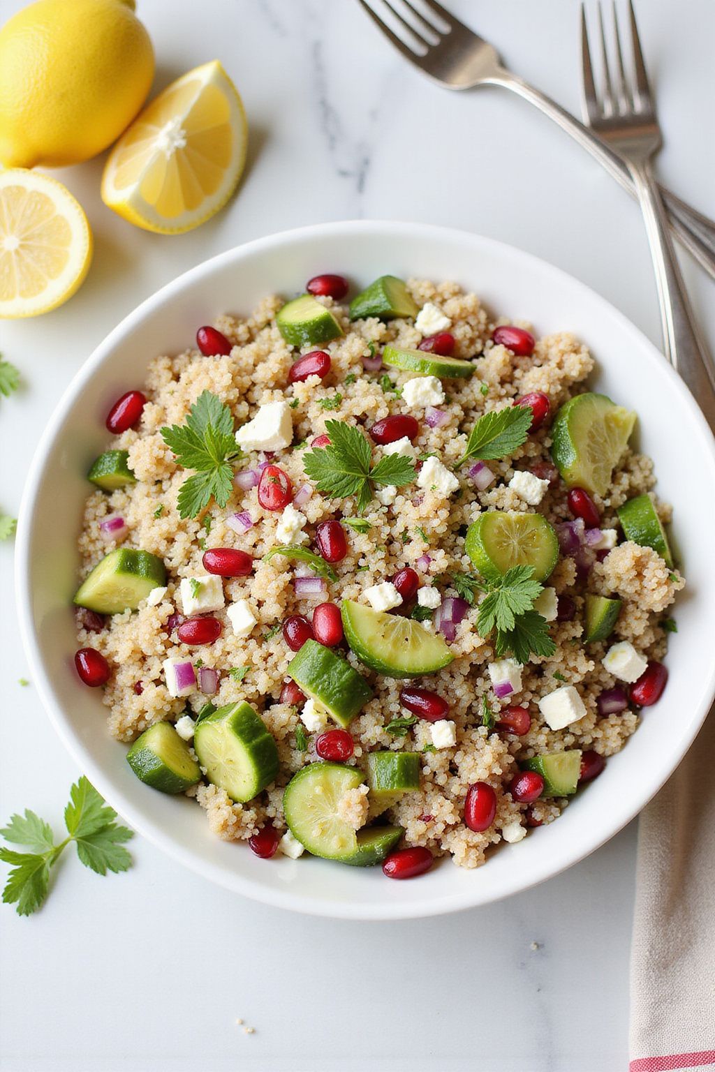 Elegant Quinoa Salad with Pomegranate and Feta 