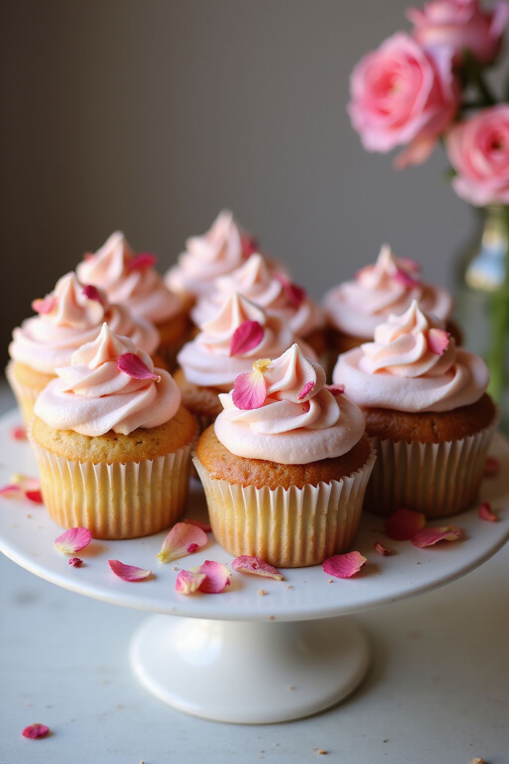 Elegant Rosewater Infused Cupcakes  