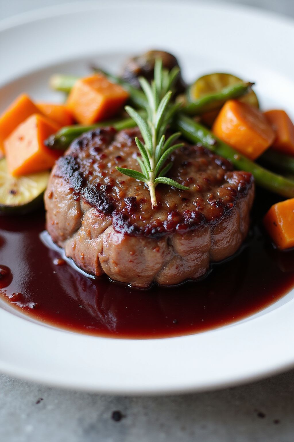 Filet Mignon with Red Wine Reduction 