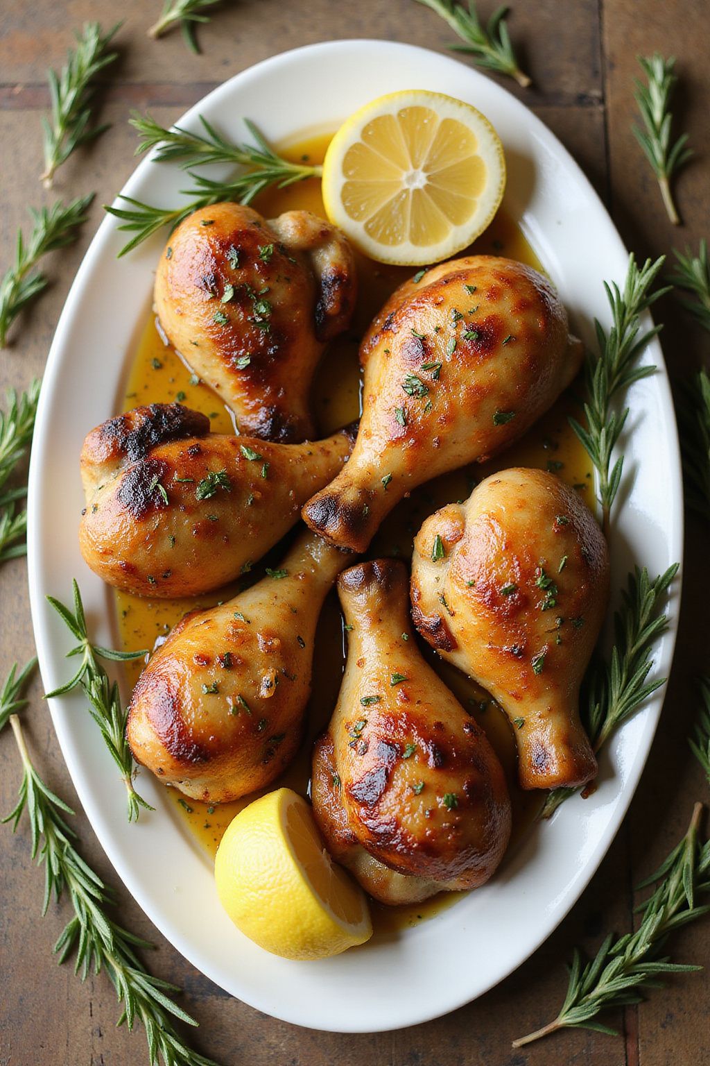 Garlic and Rosemary Roasted Spring Chicken Drumsticks