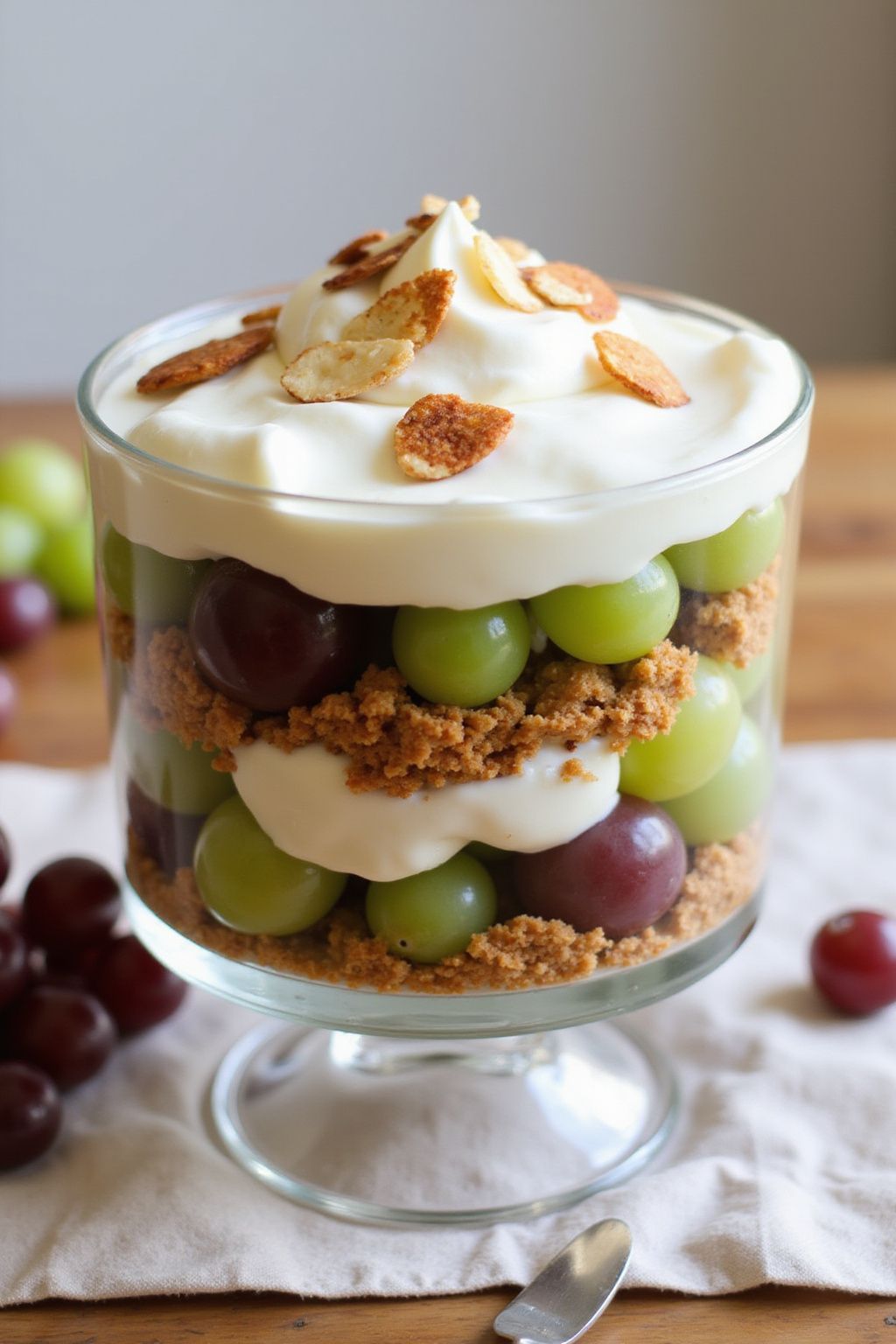 Grape and Almond Trifle  