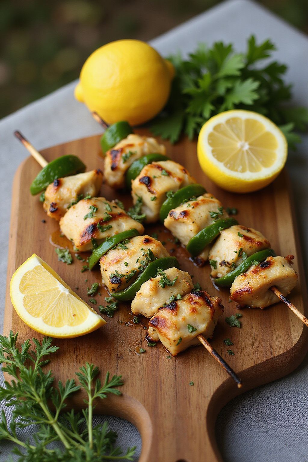 Grilled Lemon Herb Chicken Skewers  