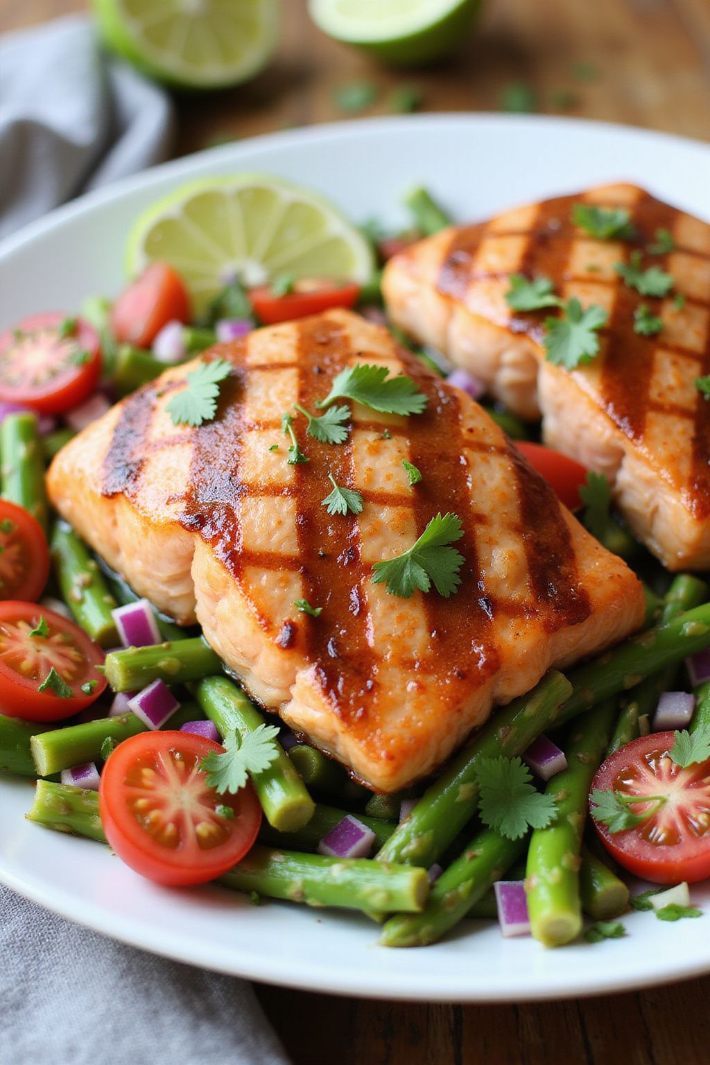 Grilled Salmon with Asparagus Salsa