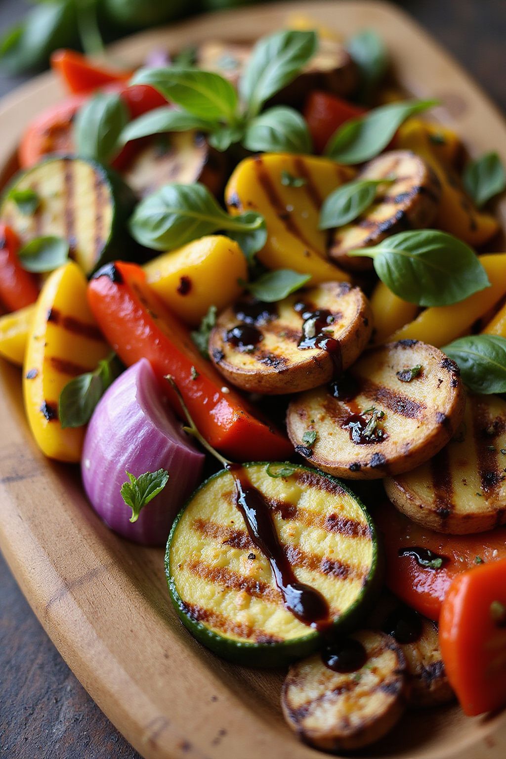 Grilled Vegetable Platter with Balsamic Drizzle 