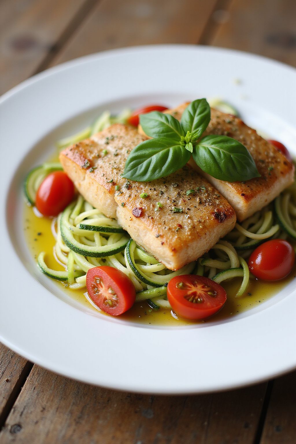 Herbed Fish Fillets with Zucchini Noodles