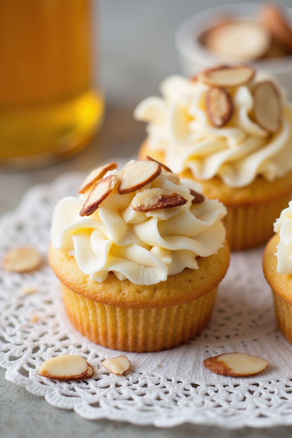 Honey Almond Cupcakes 