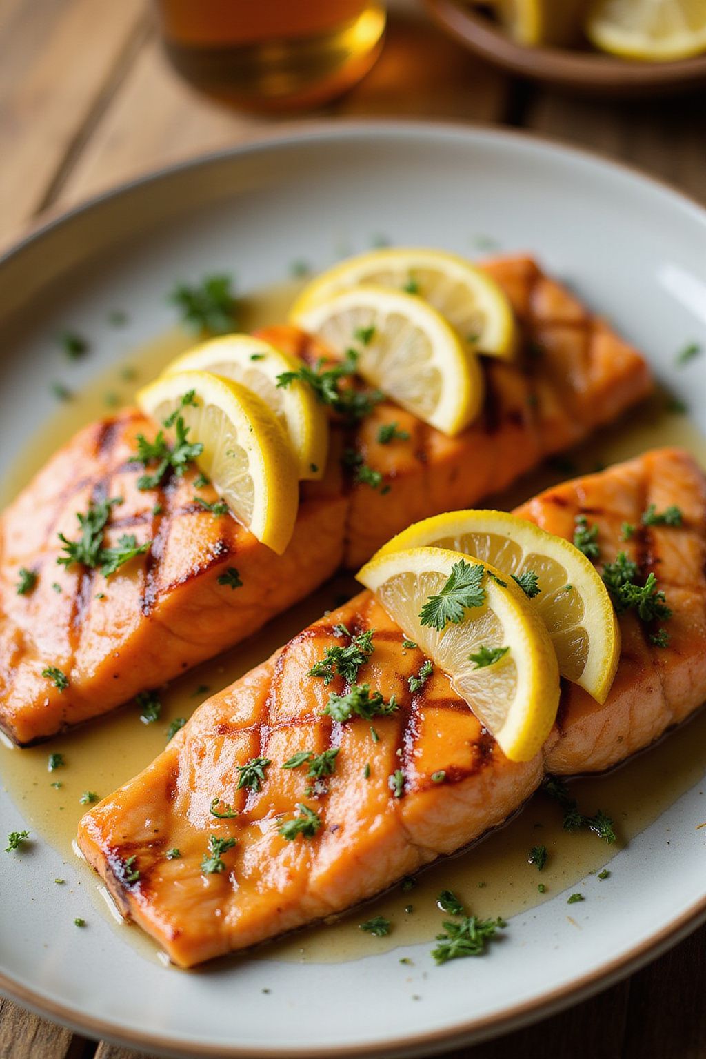 Honey Lemon Grilled Salmon  