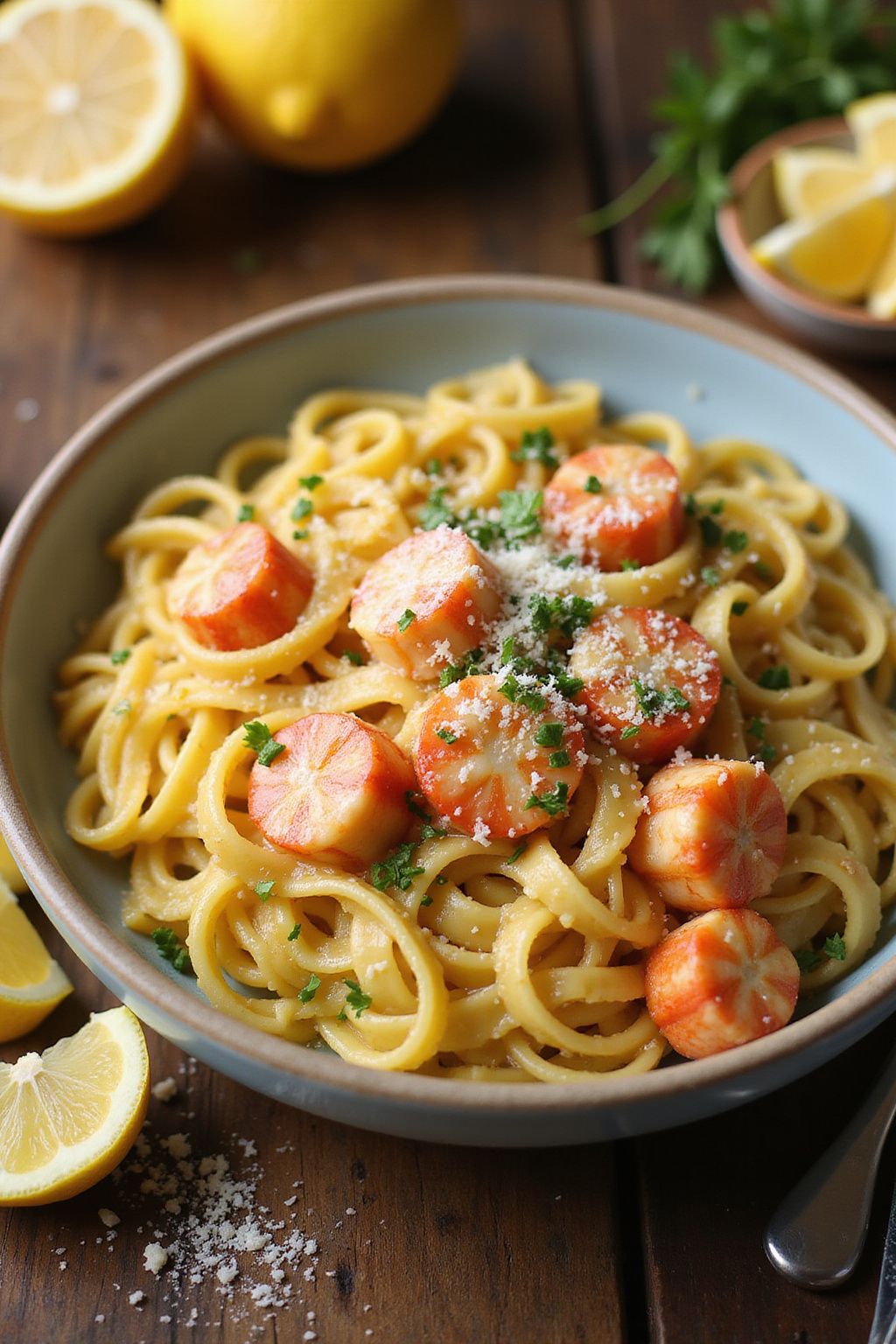 Lemon Butter Lobster Pasta