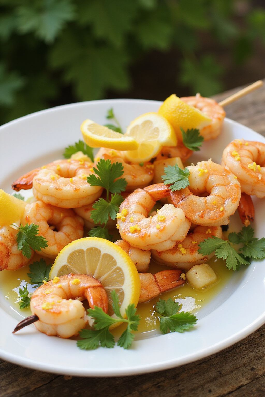 Lemon Garlic Shrimp Skewers