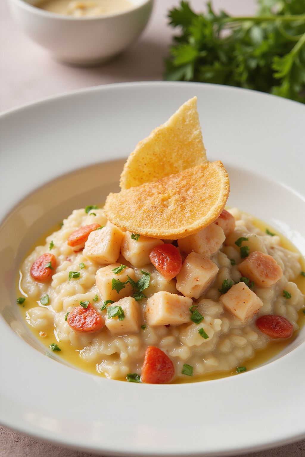 Lobster Risotto with Parmesan Crisp 