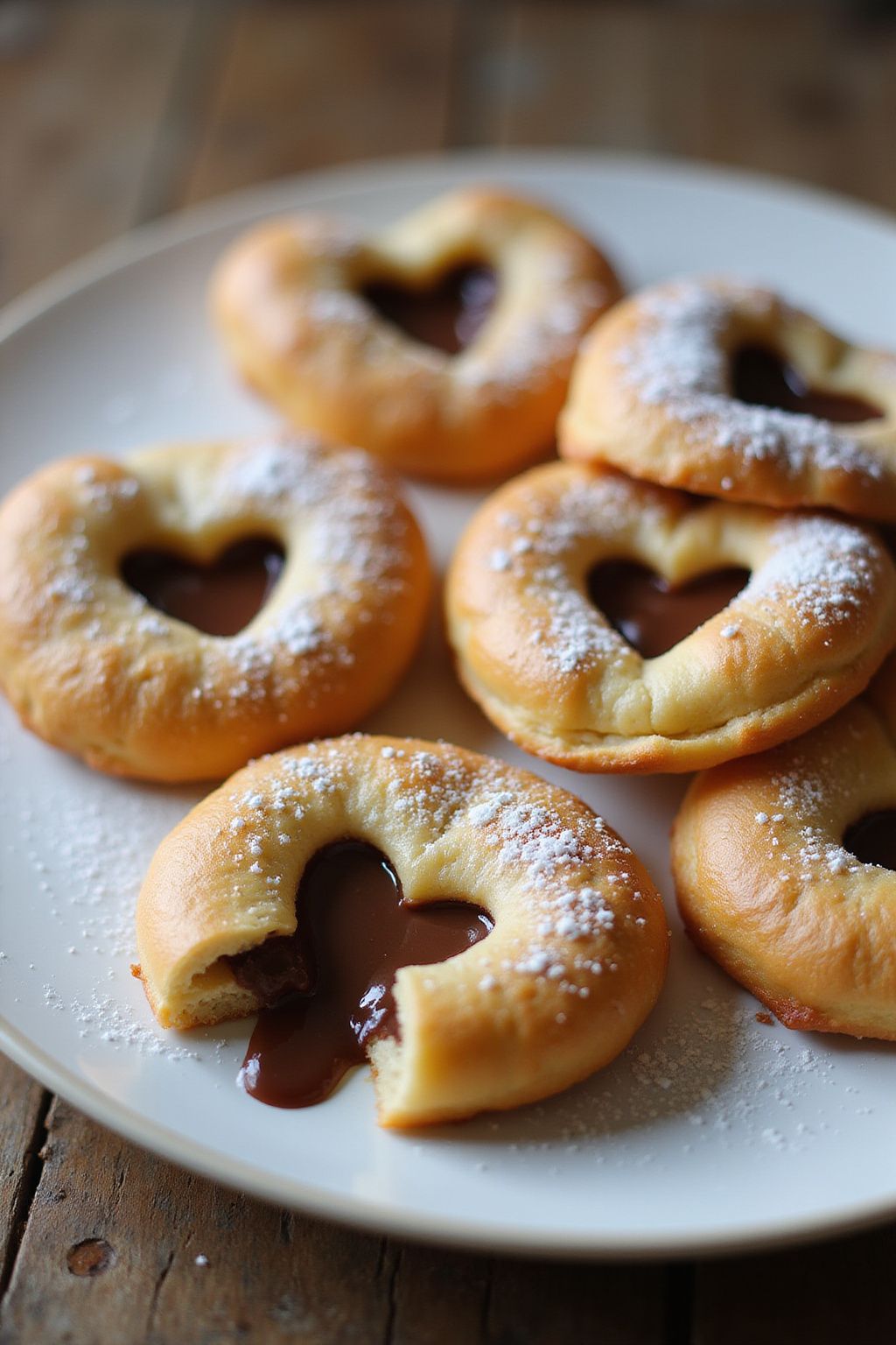 Nutella Stuffed Puff Pastry Hearts