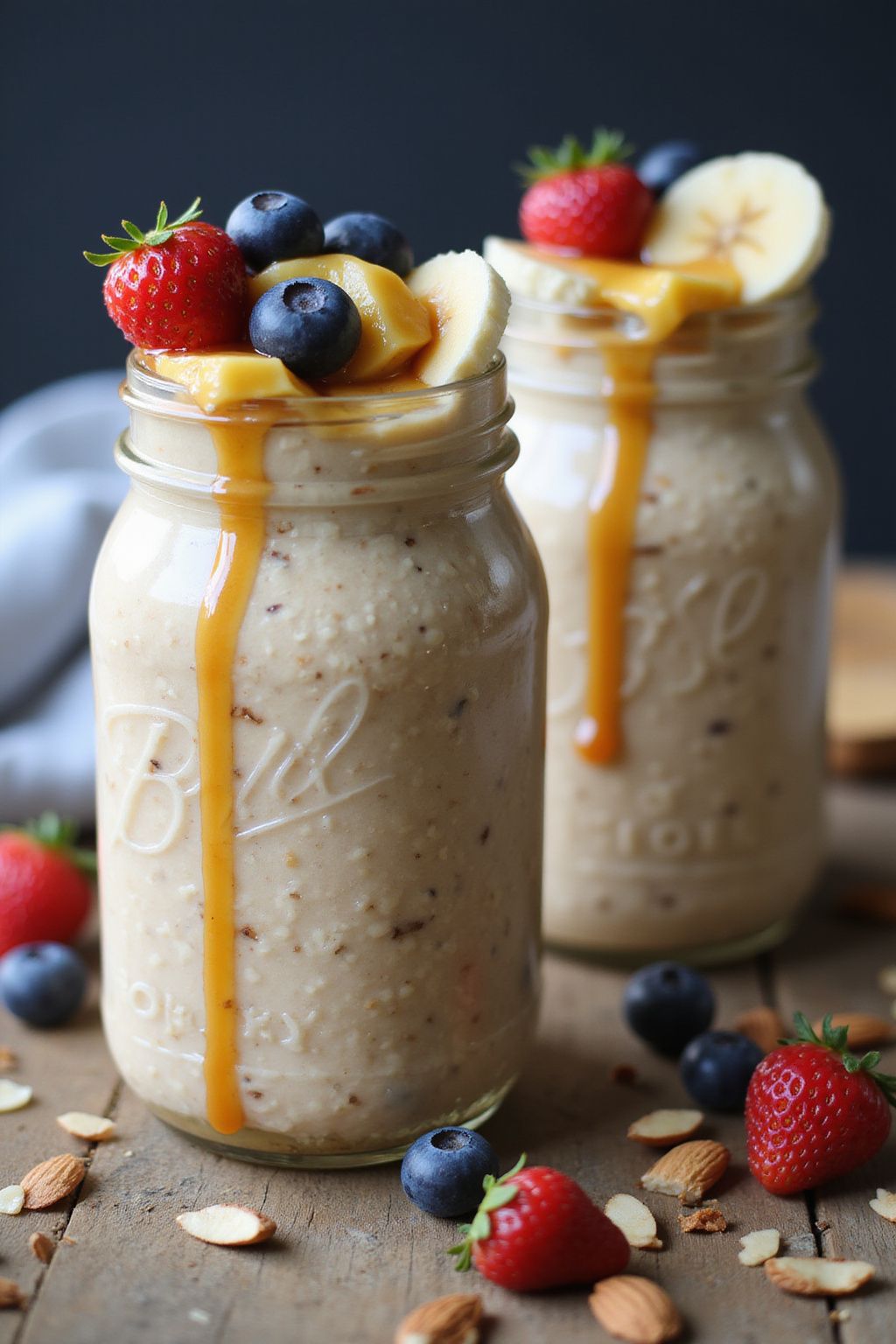 Overnight Oats with Almonds and Honey