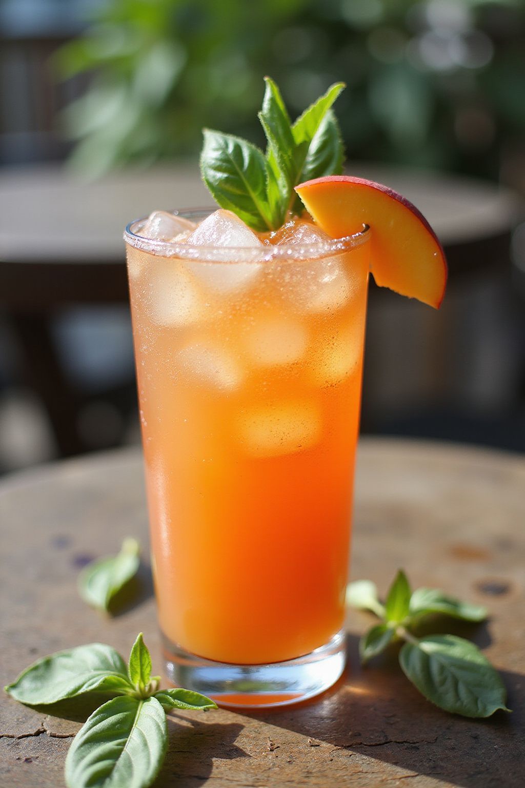 Peach Basil Sparkler  