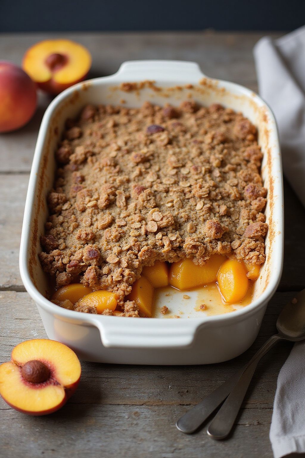 Peach Crisp with Oat Topping  