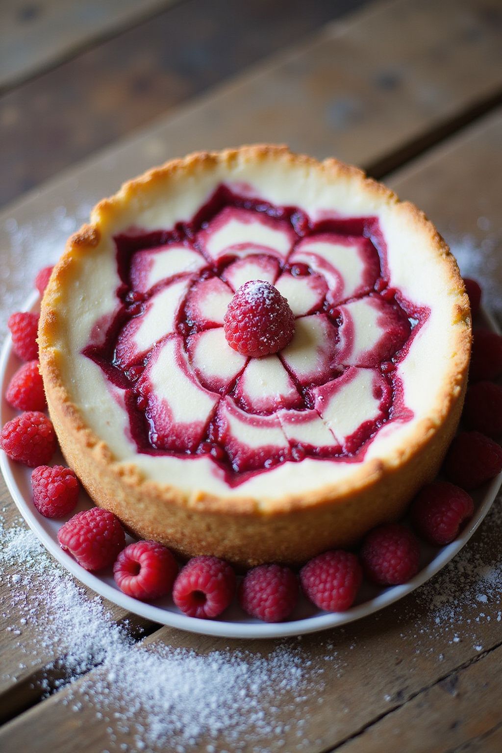 Raspberry Swirl Cheesecake