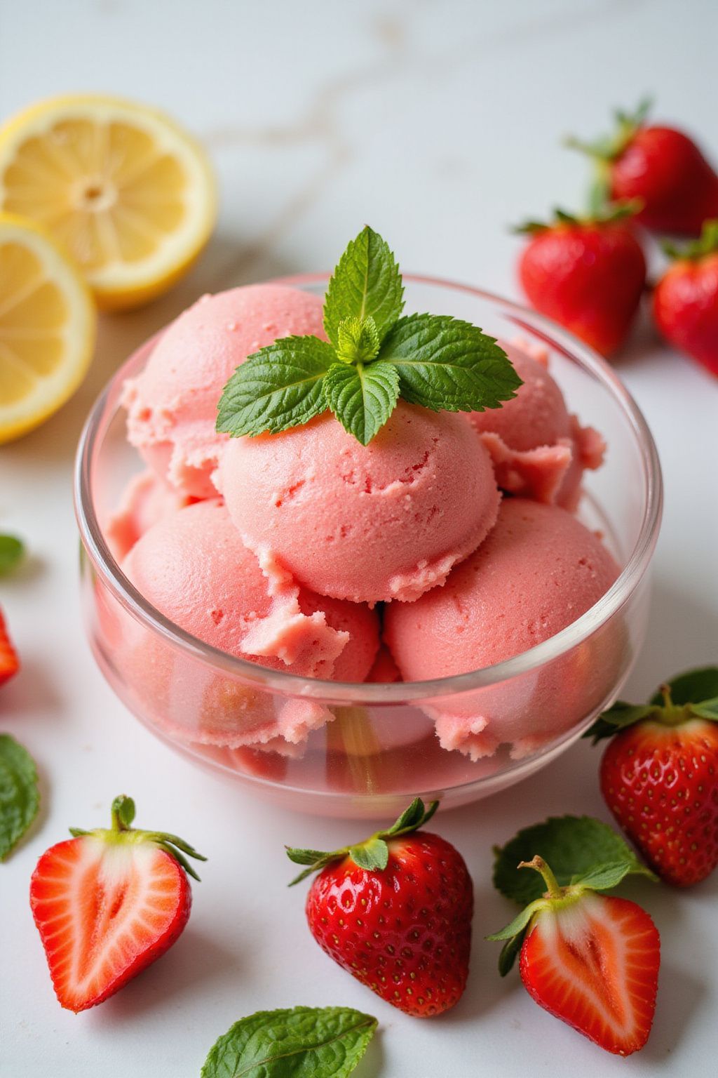 Refreshing Strawberry Sorbet  