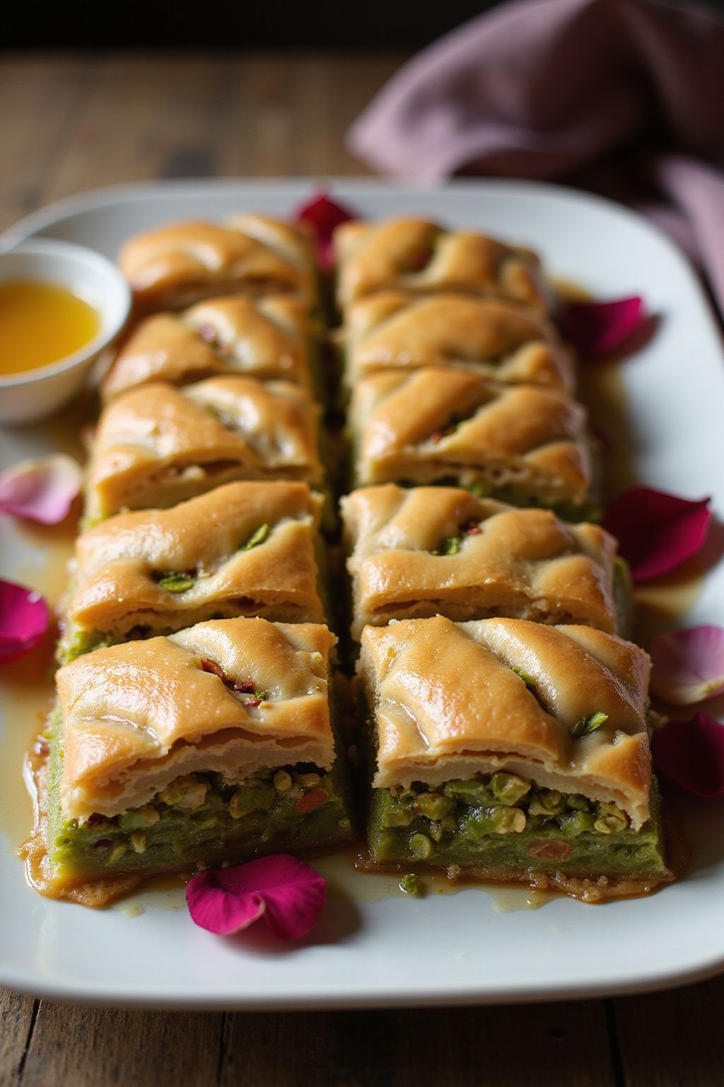 Rosewater Pistachio Baklava