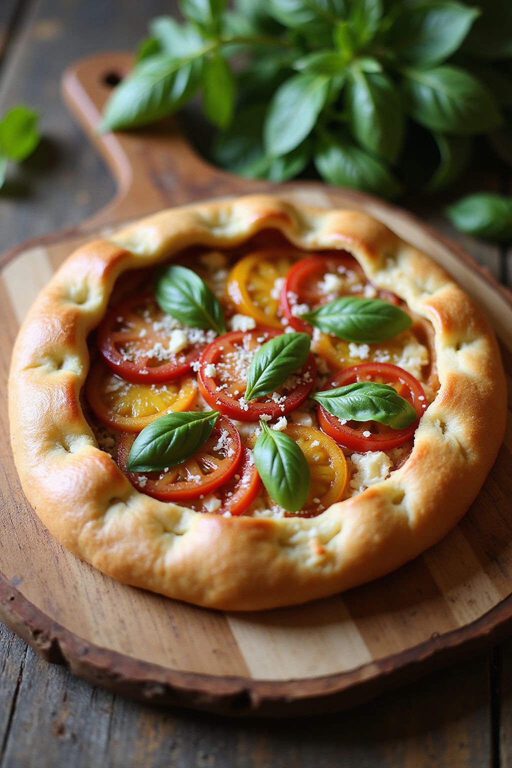 Rustic Tomato and Basil Tart  