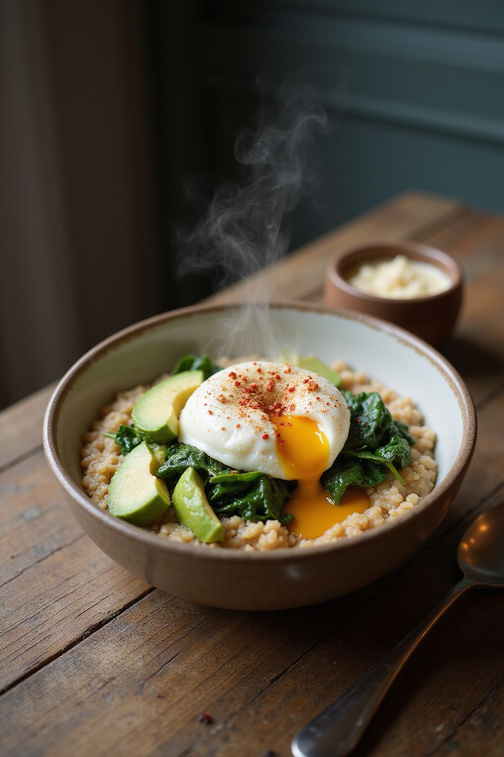 Savory Oatmeal with Poached Egg  