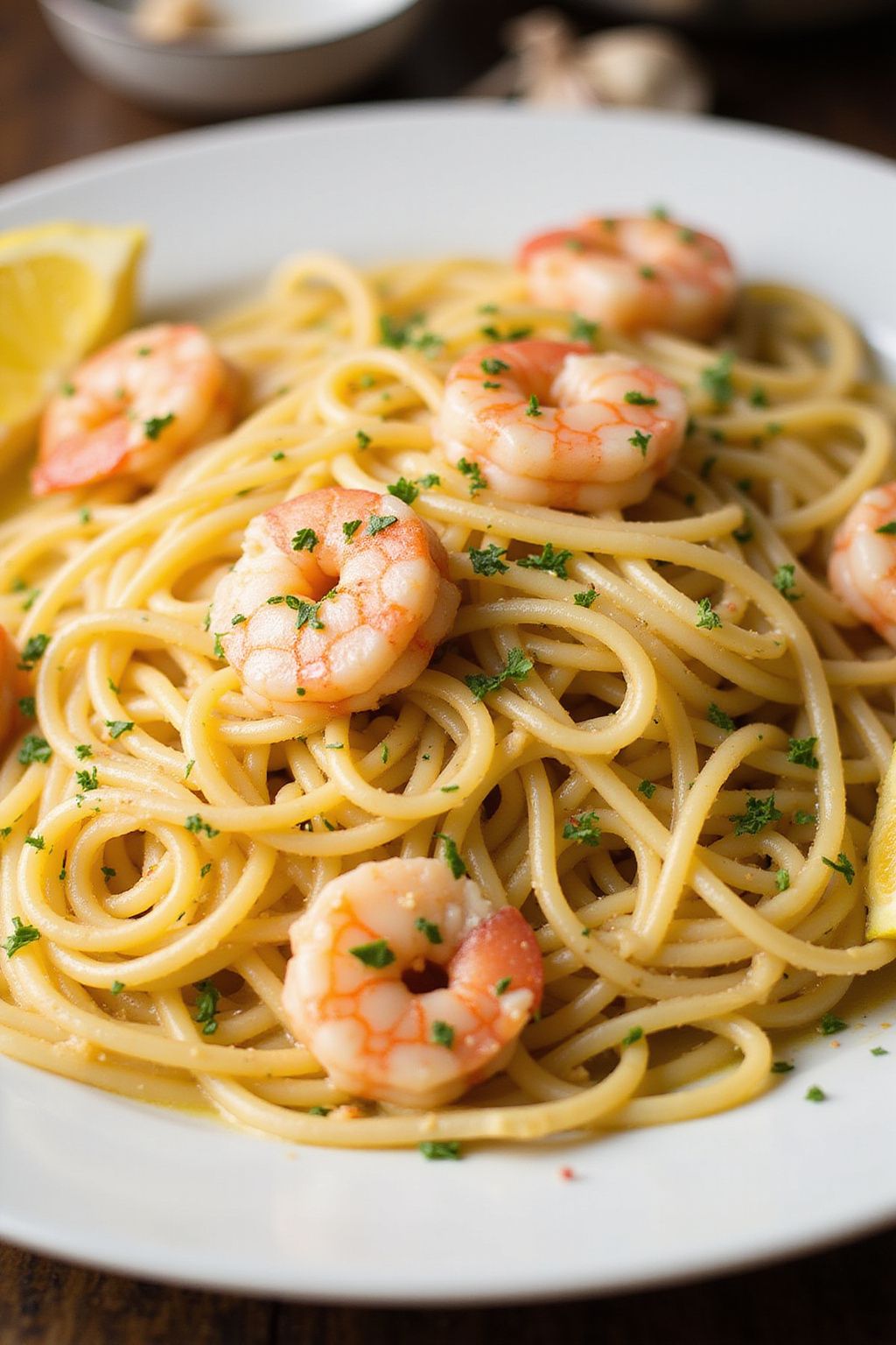 Simple Garlic Butter Shrimp Pasta  