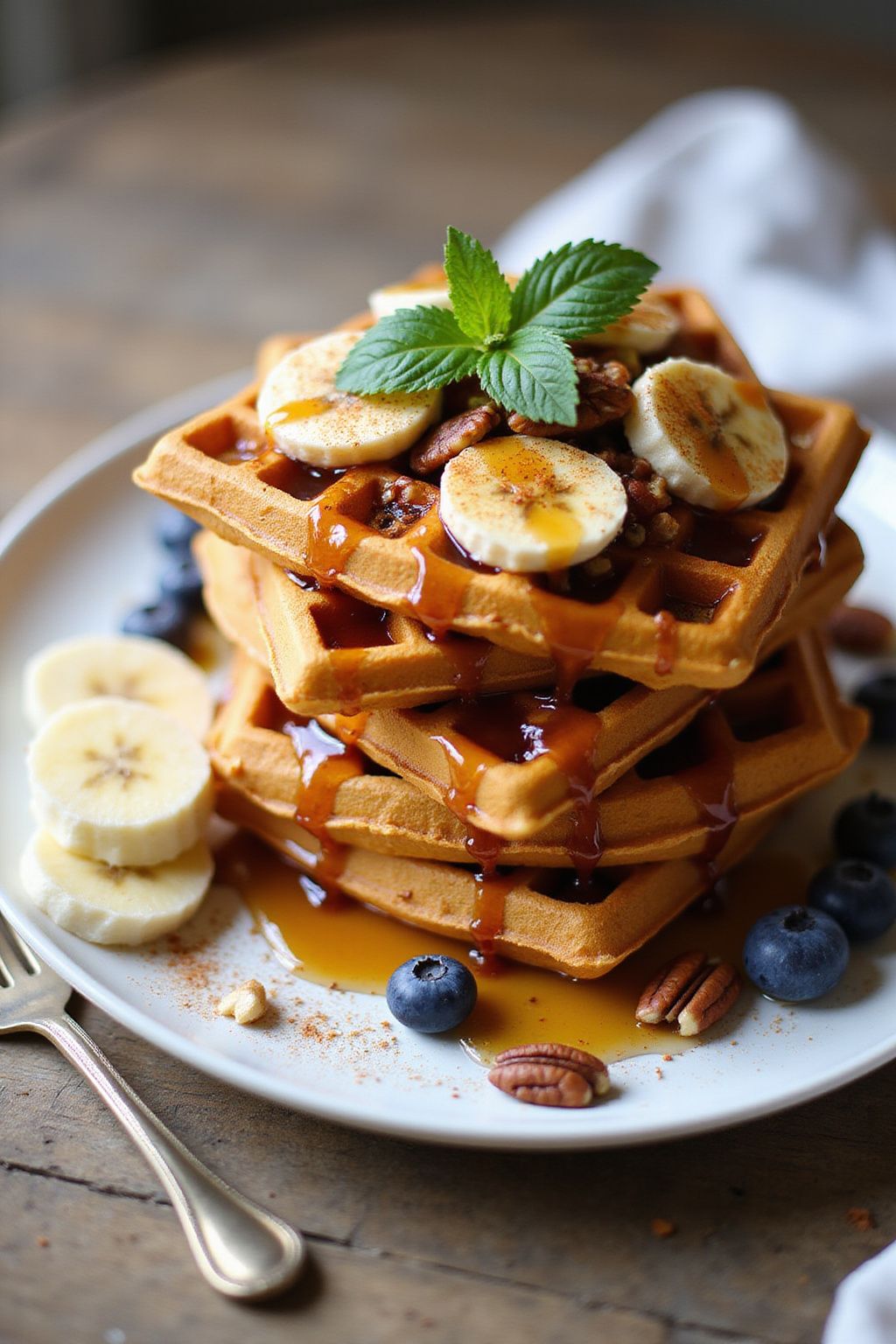 Spiced Sweet Potato Waffles  