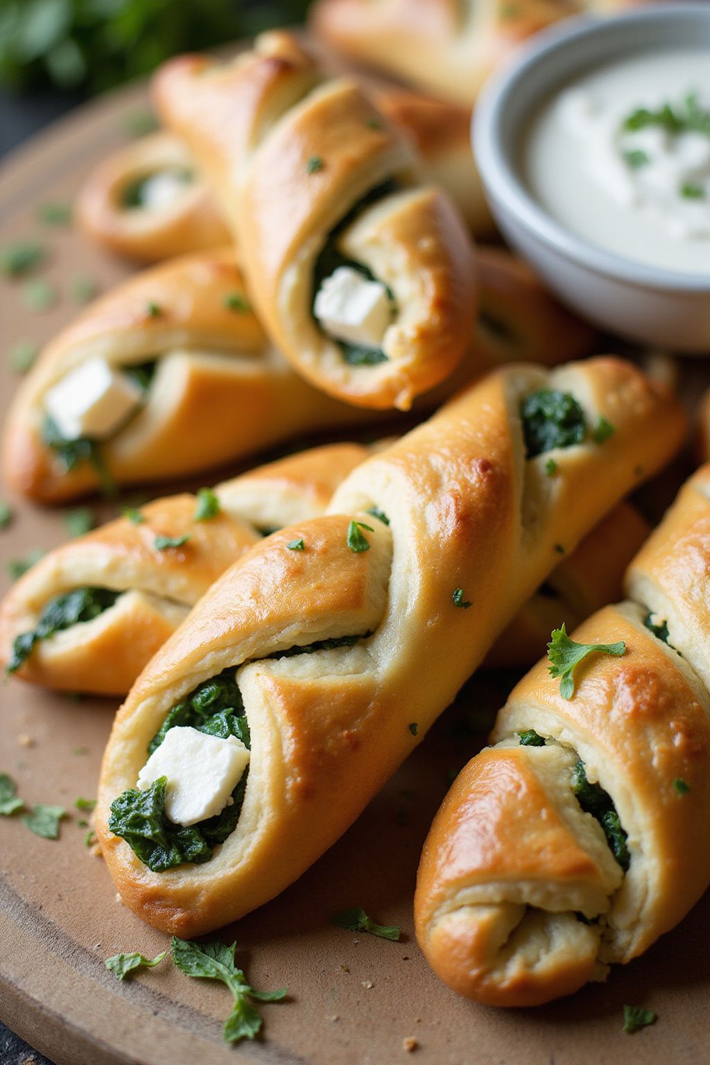 Spinach and Feta Puff Pastry Twists  