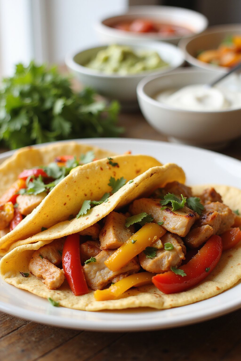 Spring Chicken Fajitas with Grilled Peppers