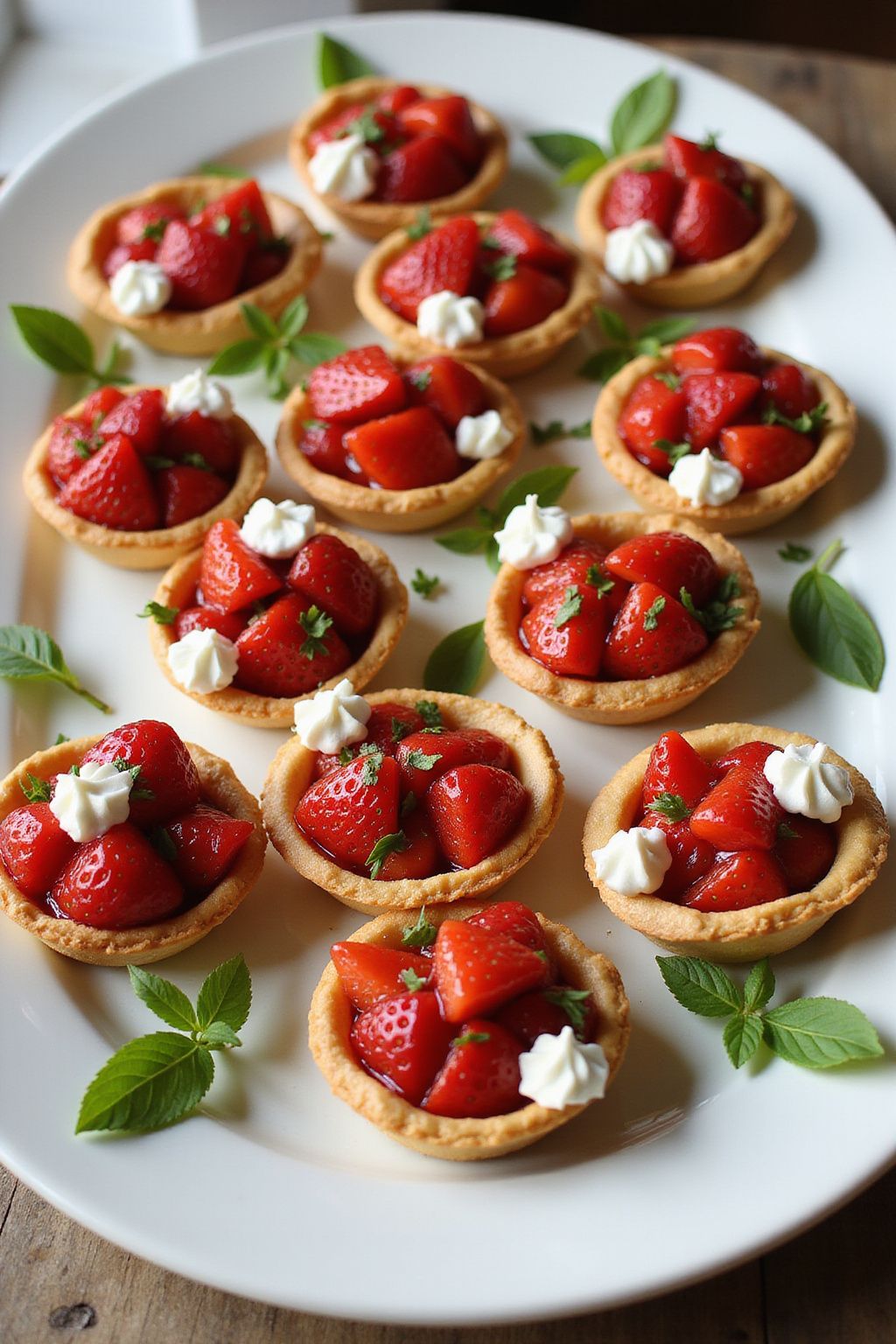 Strawberry-Basil Tartlets  