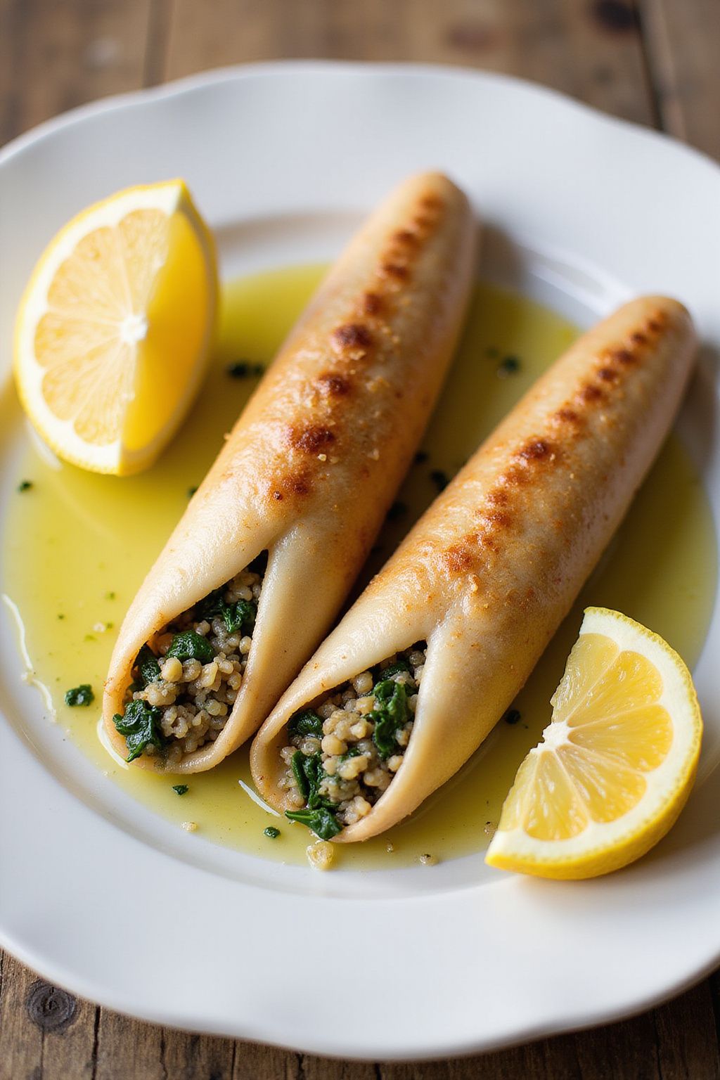 Stuffed Squid with Quinoa and Spinach