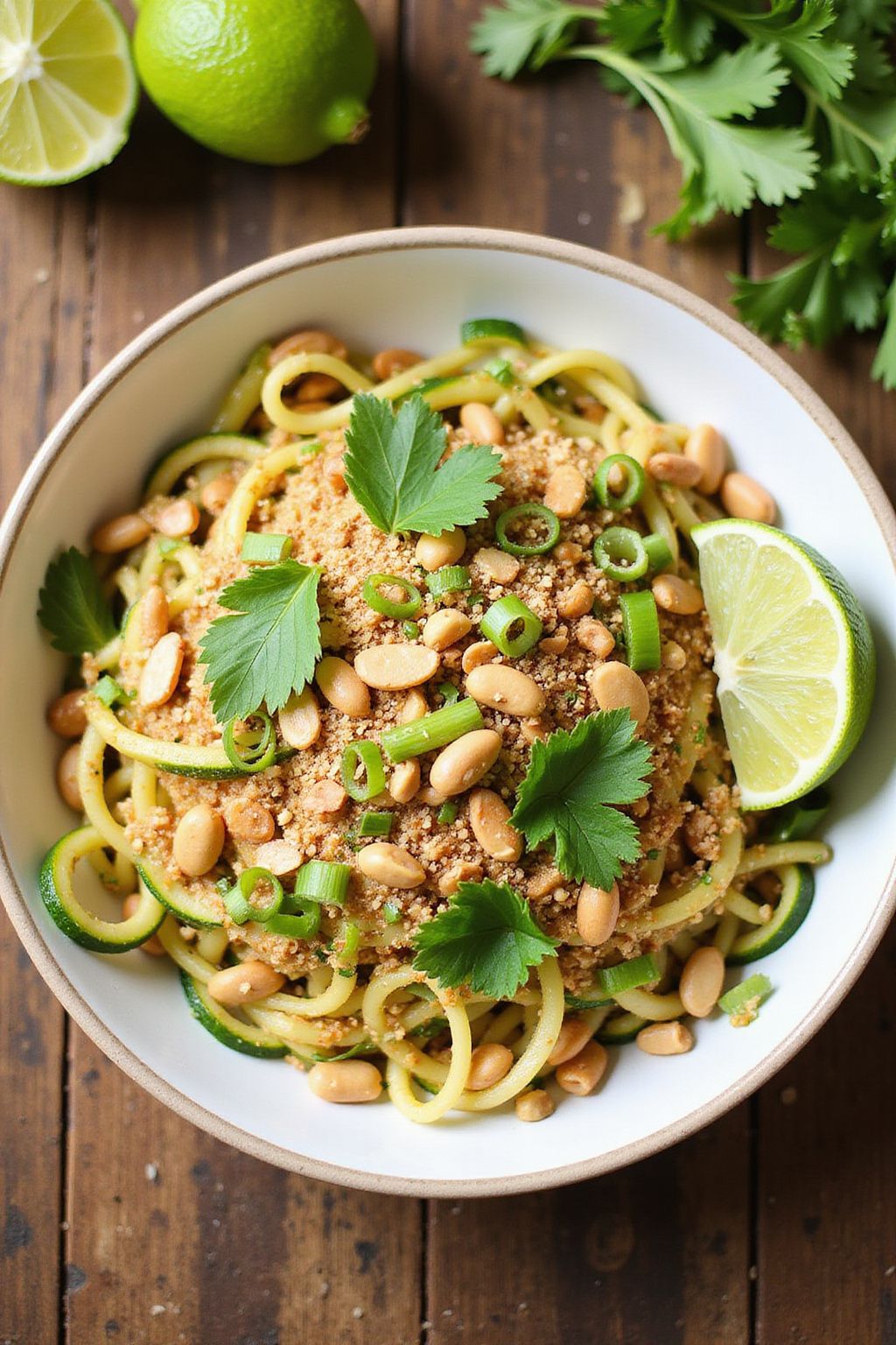 Thai Peanut Zoodles with Fresh Herbs