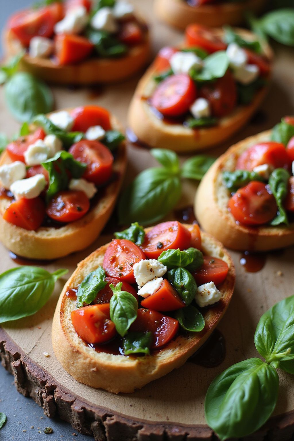 Tomato Basil Bruschetta with Goat Cheese  