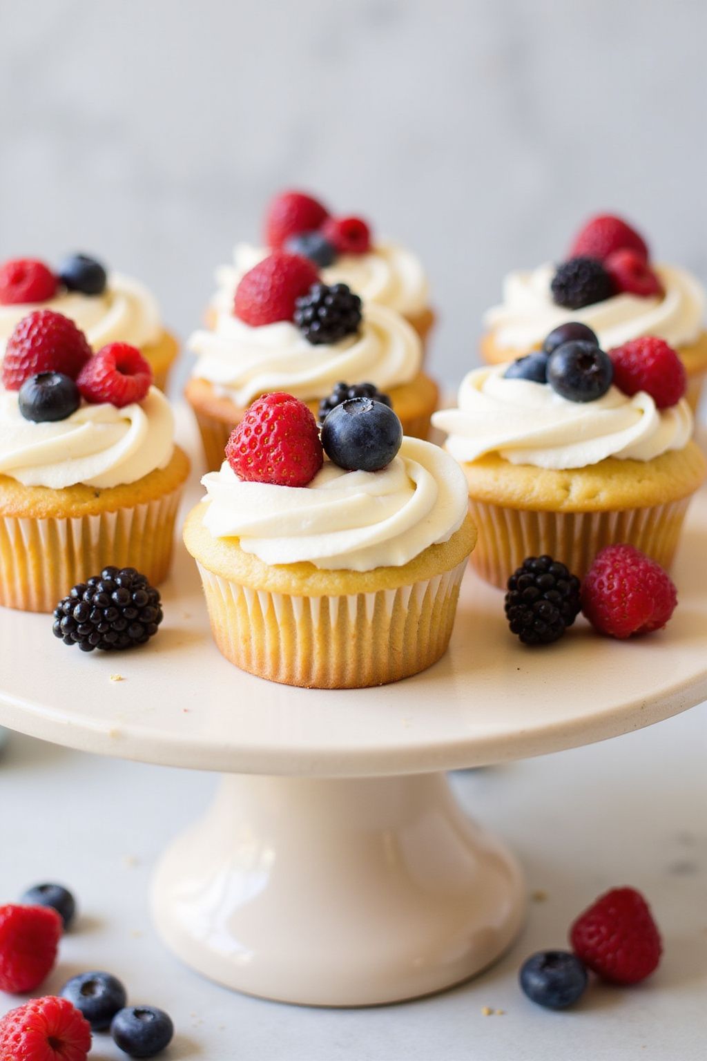 Vanilla Bean and Berry Bliss Cupcakes 