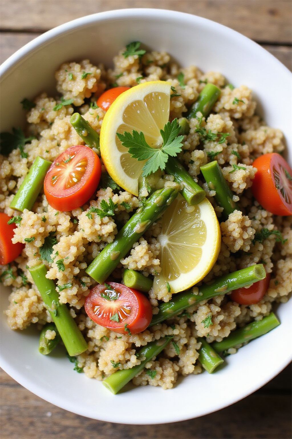 Zesty Lemon Asparagus Quinoa Bowl